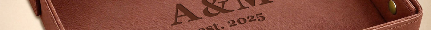 Engraved leather valet tray, a personalized Valentine's Day gift for him