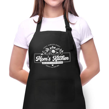 Custom Kitchen Apron for Mom, Mother's Day Gift for Mom, Personalized Kitchen Gift