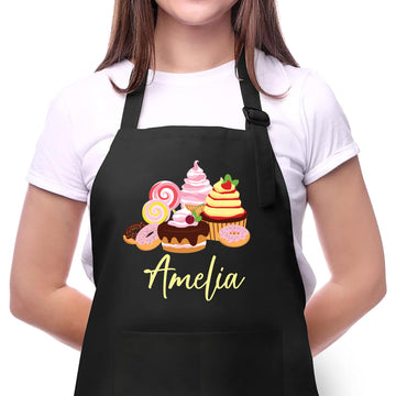 Personalized Baker Apron with Custom Name, Mother's Day Gift for Mom, Custom Art Gifts for Dad, Mother, Women, Unisex Adjustable Baking Apron for Women - Cute Aprons with Funny Design