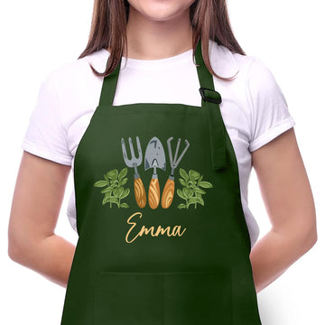 Custom Garden Apron for Men and Women with Custom Name, Personalized Aprons for Gardening- Customized Apron for Woman - Custom Man Apron - Personalized Gift for Mom, Dad- Ideal Gift for Mother's Day