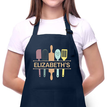 Personalized Chef Apron Kitchen Design for Men & Women with Custom Name - Custom Adult Aprons - Perfect Kitchen Cooking Accessory and Chef's Gift for Mother's Day, Father's Day, and Holidays