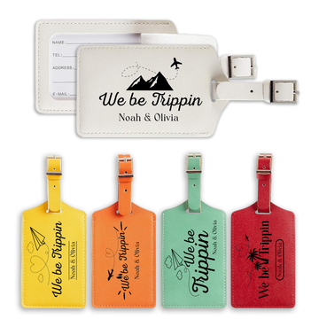 Personalized Luggage Tag for Suitcases Leather Bag Tags with Name for Backpacks Handbag, Custom Travel Tag with Name ID