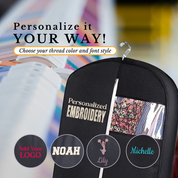 Personalized Garment bag for Cheer Outfit- Embroidered Dancer Cheerleader Black Bags