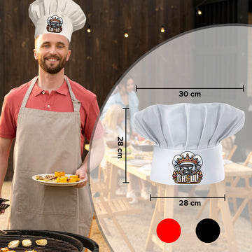 Personalized Grill Chef Hat, Adjustable King of The Grill BBQ Hat Accessory for Father, Dad, Custom BBQ Cooking Chef Hat for Men, Custom Chef Hat, Personalized Gift for Father's Day, Birthday
