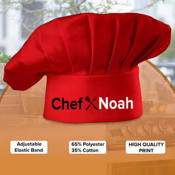 Personalized Grill Chef Hat with Custom Name, Adjustable BBQ Accessory for Father, Dad, Kitchen Custom Cooking Chef Hat for Men, Custom Grill Chef Hat