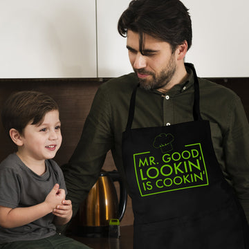 Personalized Men's Apron - Custom Cooking Apron, Great for Dad, Brother or Boyfriend - Mr Goodlooking Cook