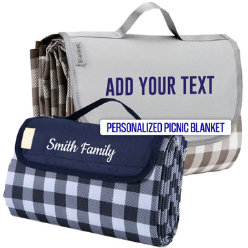 Personalized Extra Large Picnic Blanket - Customized Outdoor Beach Blanket Waterproof Sand proof Portable Blankets