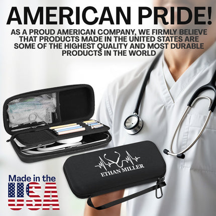Personalized Stethoscope Case with Name - Black