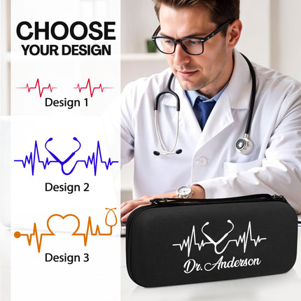 Personalized Stethoscope Case with Name - Black