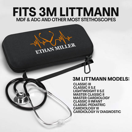 Personalized Stethoscope Case with Name - Black