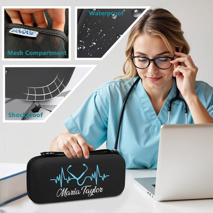 Personalized Stethoscope Case with Name - Black