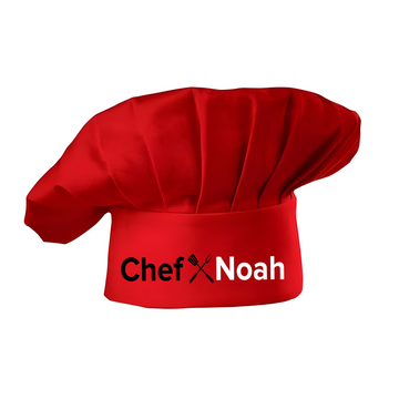 Personalized Red Grill Chef Hat with Custom Name, Adjustable BBQ Accessory for Father, Dad, Kitchen Custom Cooking Chef Hat for Men