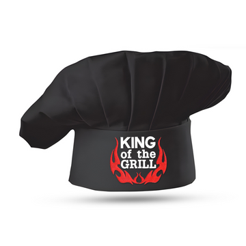Embroidered King of The Grill Black Chef Hat, Adjustable Grill Accessory for Father and Dad