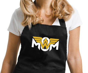 Custom Wonder Mom Kitchen Apron - Personalized Cooking Apron