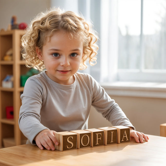 Custom Full Engraved Wooden Blocks Personalized letter blocks