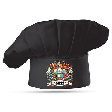 Personalized Black Grill Chef Hat, Adjustable King of The Grill Kitchen Hat Accessory for Father, Dad, Custom BBQ Cooking Chef Hat for Men, Custom Chef Hat, Personalized Gift for Father's Day, Birthday