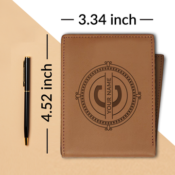 Personalized Engraved Initials Wallet for Men, Personalized PU Leather Slim Bifold Wallet for Husband Dad Son - Brown