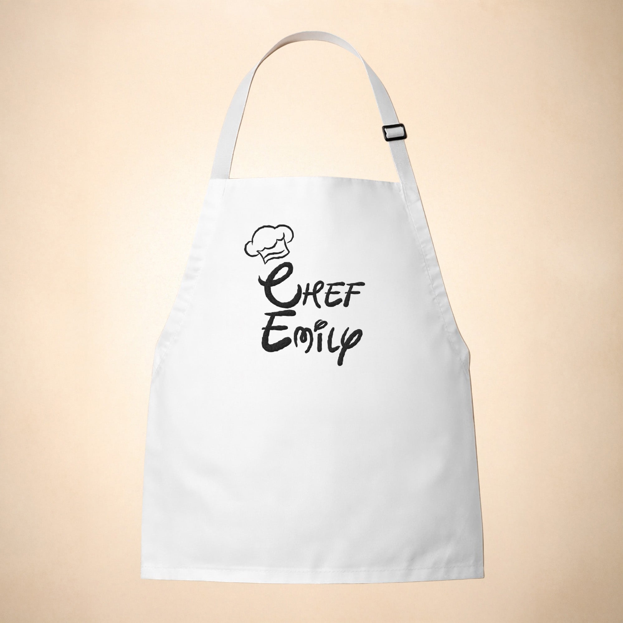 Personalized kids chef apron with embroidered name for cooking with kids in the kitchen