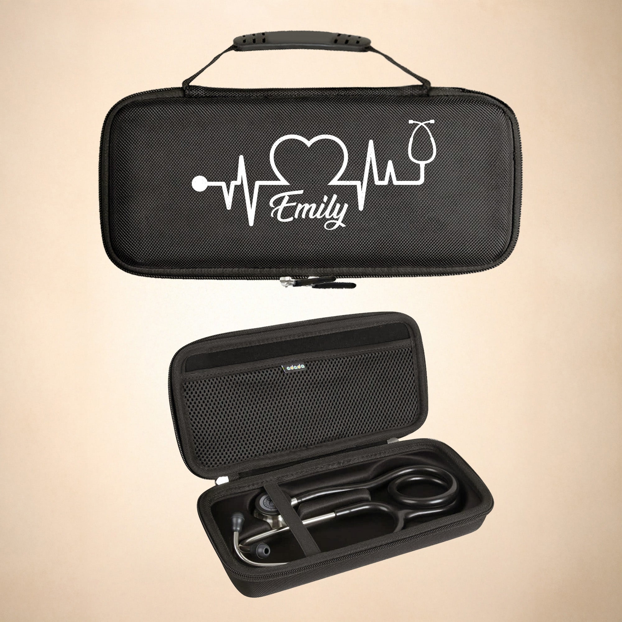 Personalized stethoscope case with name for nurses and nursing students