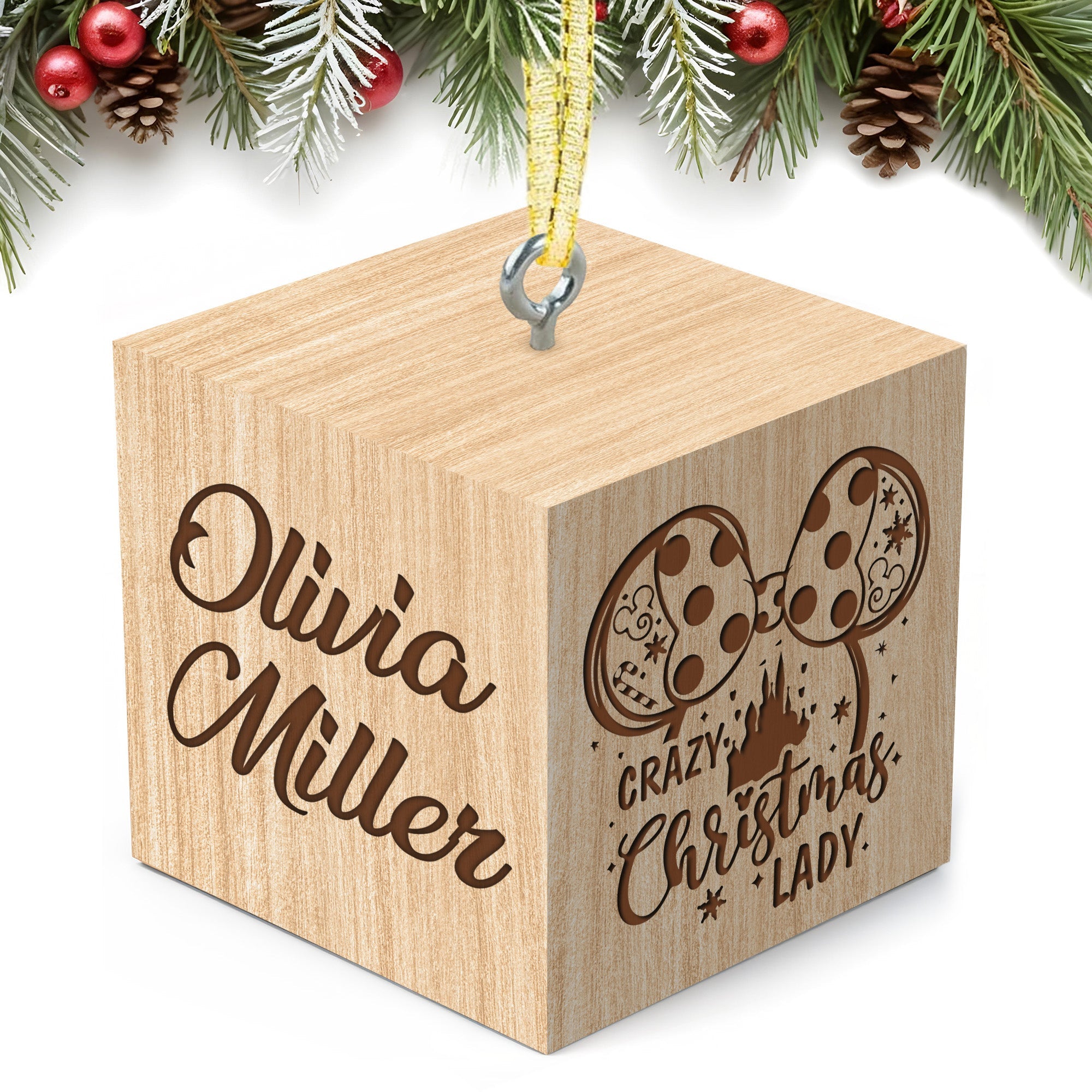 Personalized engraved wooden Christmas name blocks for kids
