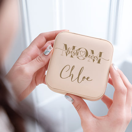 Personalized Pink Jewelry Box with Name for Women for Mothers day
