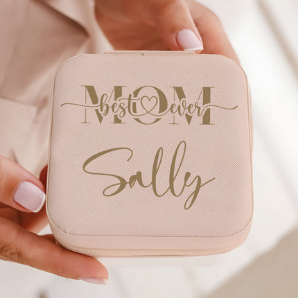Personalized Pink Jewelry Box with Name for Women for Mothers day