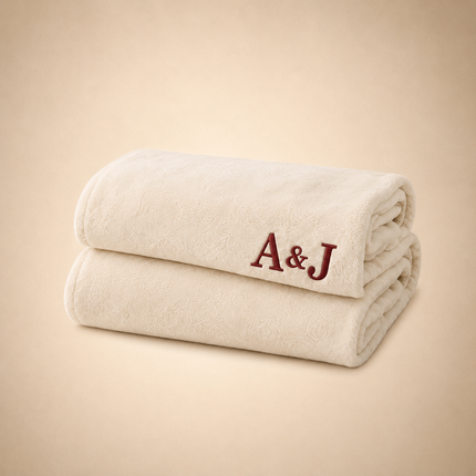 Personalized Blanket with Embroidered Name for Christmas