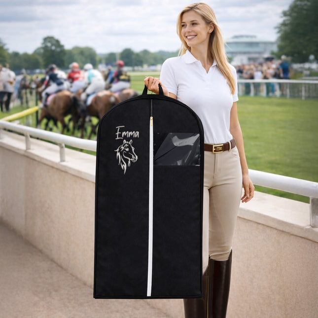 Embroidered Horse Show Breathable Black Uniform Bags