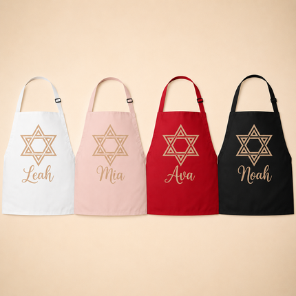 Personalized Judaica Kids Apron for Kitchen with Name