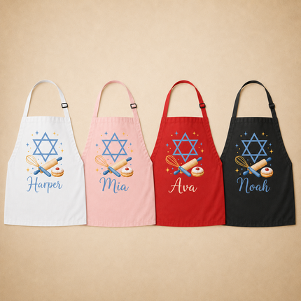 Personalized Hanukkah Kids Apron for Kitchen with Name