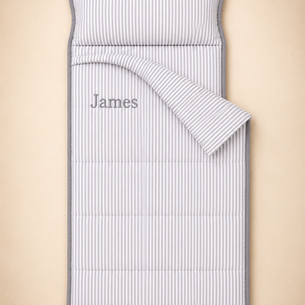 Personalized Toddler Nap Mat with Embroidered Name, Nap Mat with Pillow & Blanket, 100% Cotton