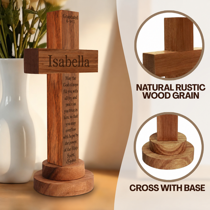 Personalized Baptism Cross wood sign with Engraved Name, Wooden Sign Baby Baptism Cross
