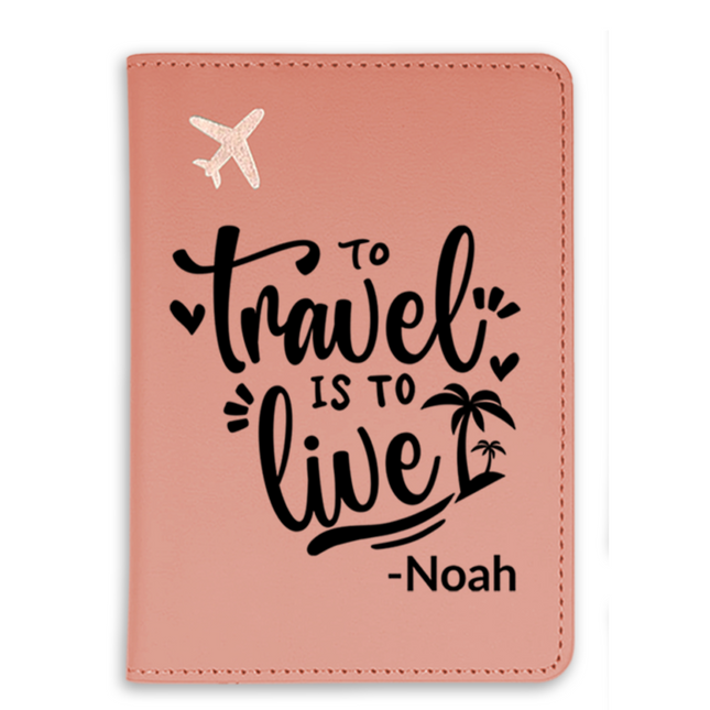 Personalized Light Pink Passport Holder Cover Case