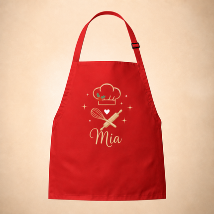Personalized Christmas Kids Apron for Kitchen with Name