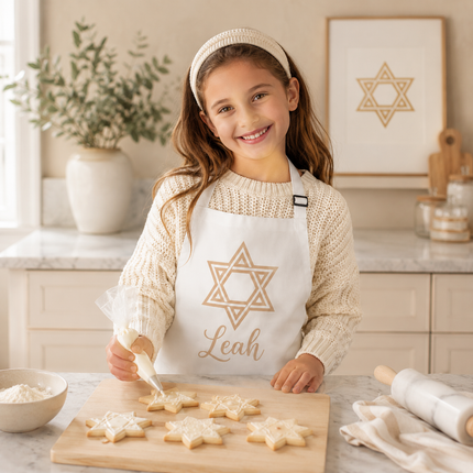 Personalized Judaica Kids Apron for Kitchen with Name