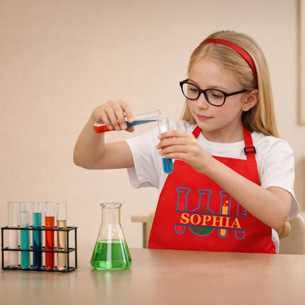 Personalized Science Apron for Kids with Custom Name