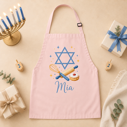 Personalized Hanukkah Kids Apron for Kitchen with Name