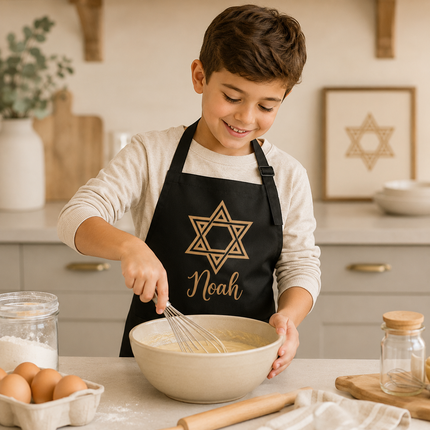Personalized Judaica Kids Apron for Kitchen with Name