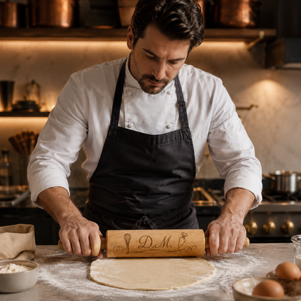 Custom Engraved Rolling Pin – Personalized  Wooden Dough Roller