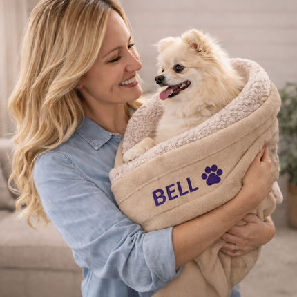 Personalized Dog Blanket – Embroidered Pet Name Fleece Blanket