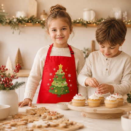 Personalized Christmas Kids Apron for Kitchen with Name