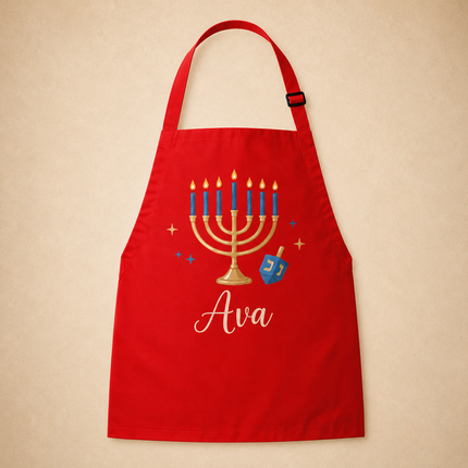 Personalized Hanukkah Kids Apron for Kitchen with Name