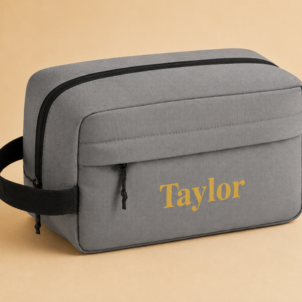 Personalized Travel Toiletry Bag with Custom Text for Men & Women
