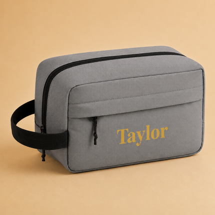 Personalized Travel Toiletry Bag with Custom Text for Men & Women
