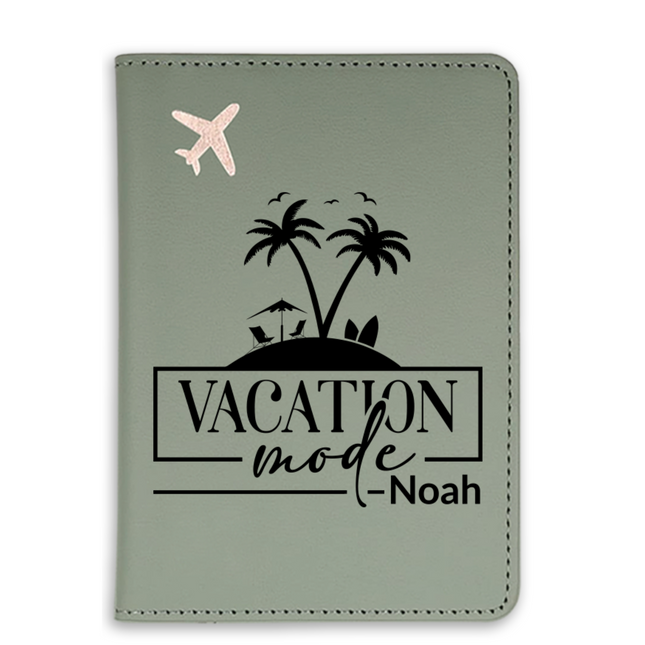 Personalized Green Passport Holder Cover Case