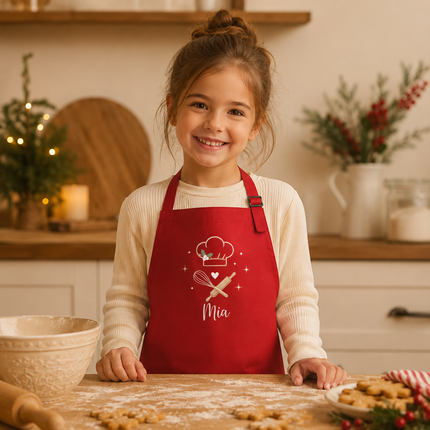 Personalized Christmas Kids Apron for Kitchen with Name