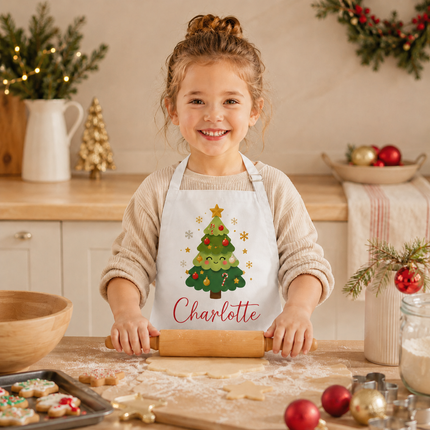 Personalized Christmas Kids Apron for Kitchen with Name