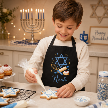 Personalized Hanukkah Kids Apron for Kitchen with Name