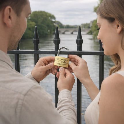 Personalized Gold Memorial Padlock with Custom Engraved Name
