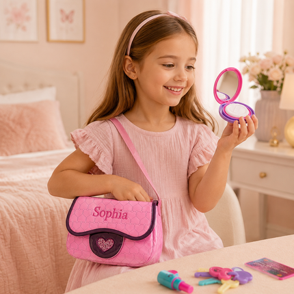 Personalized Kids Pretend Play Purse Set with Custom Name